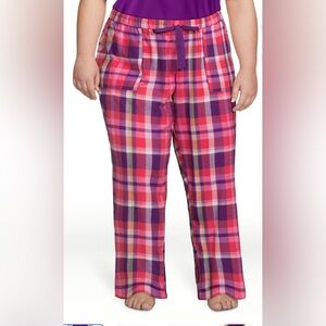 •JOYSPUN•PURPLE & RED PLAID PAJAMA PANTS SIZE 3X (22-24) EUC